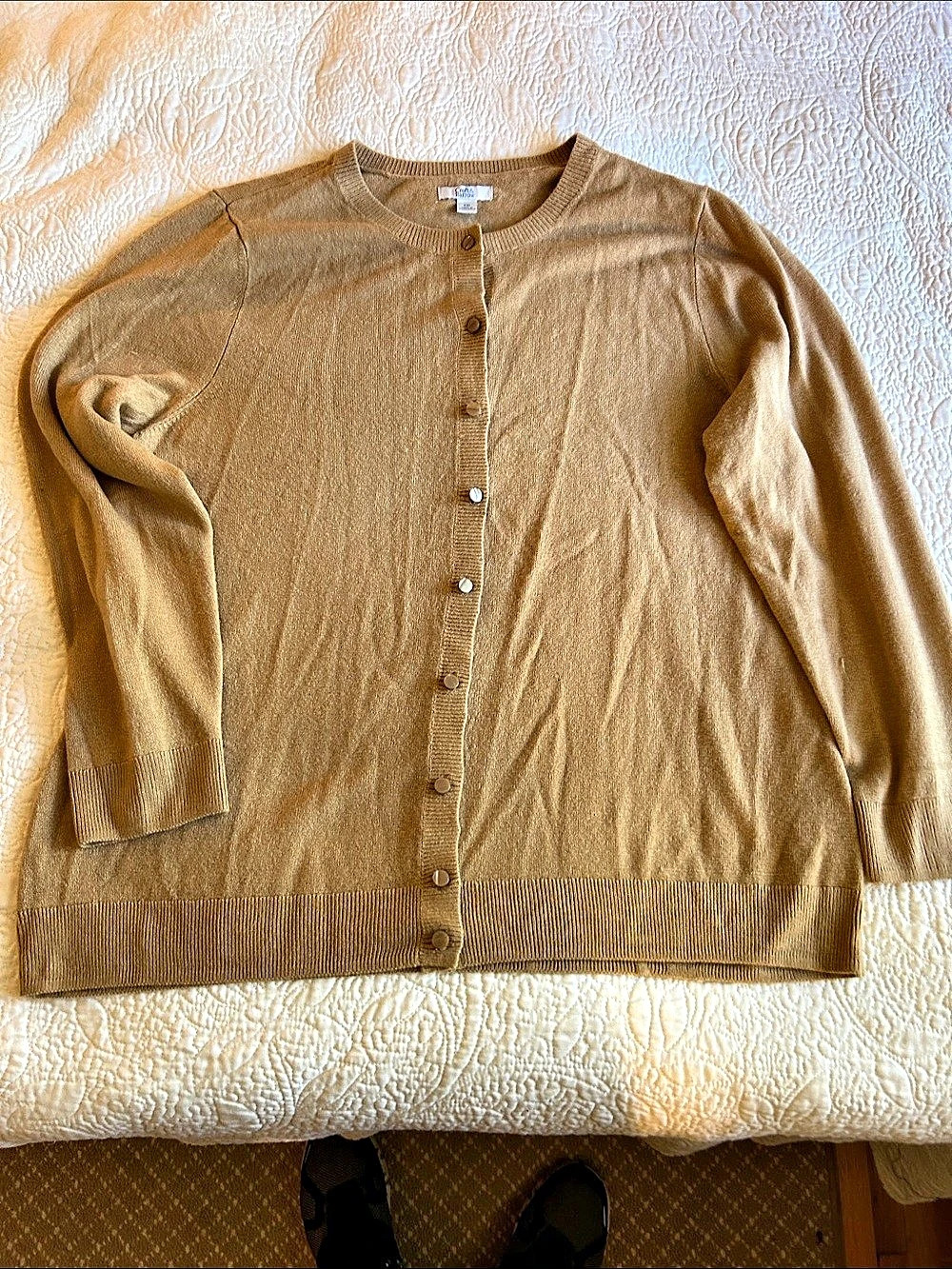 Croft & Barrow Button Front Cardigan Brown XL